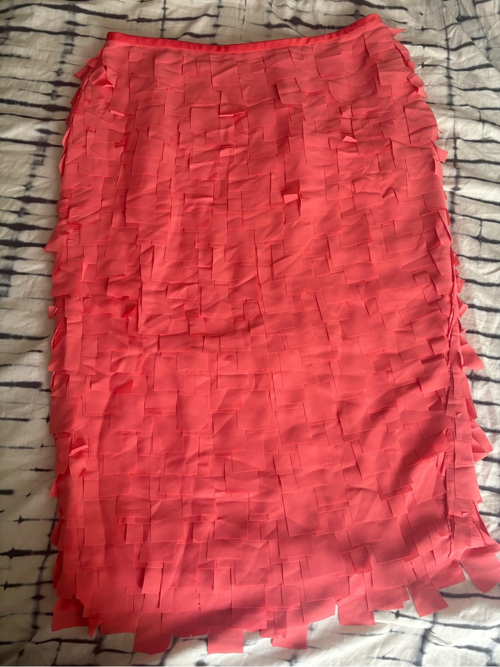 Trina Turk Coral-Pink Layered Square Midi Skirt - Picture 3 of 3